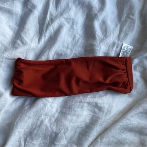 Mara Hoffman micro-rib Abigail bikini top in rust